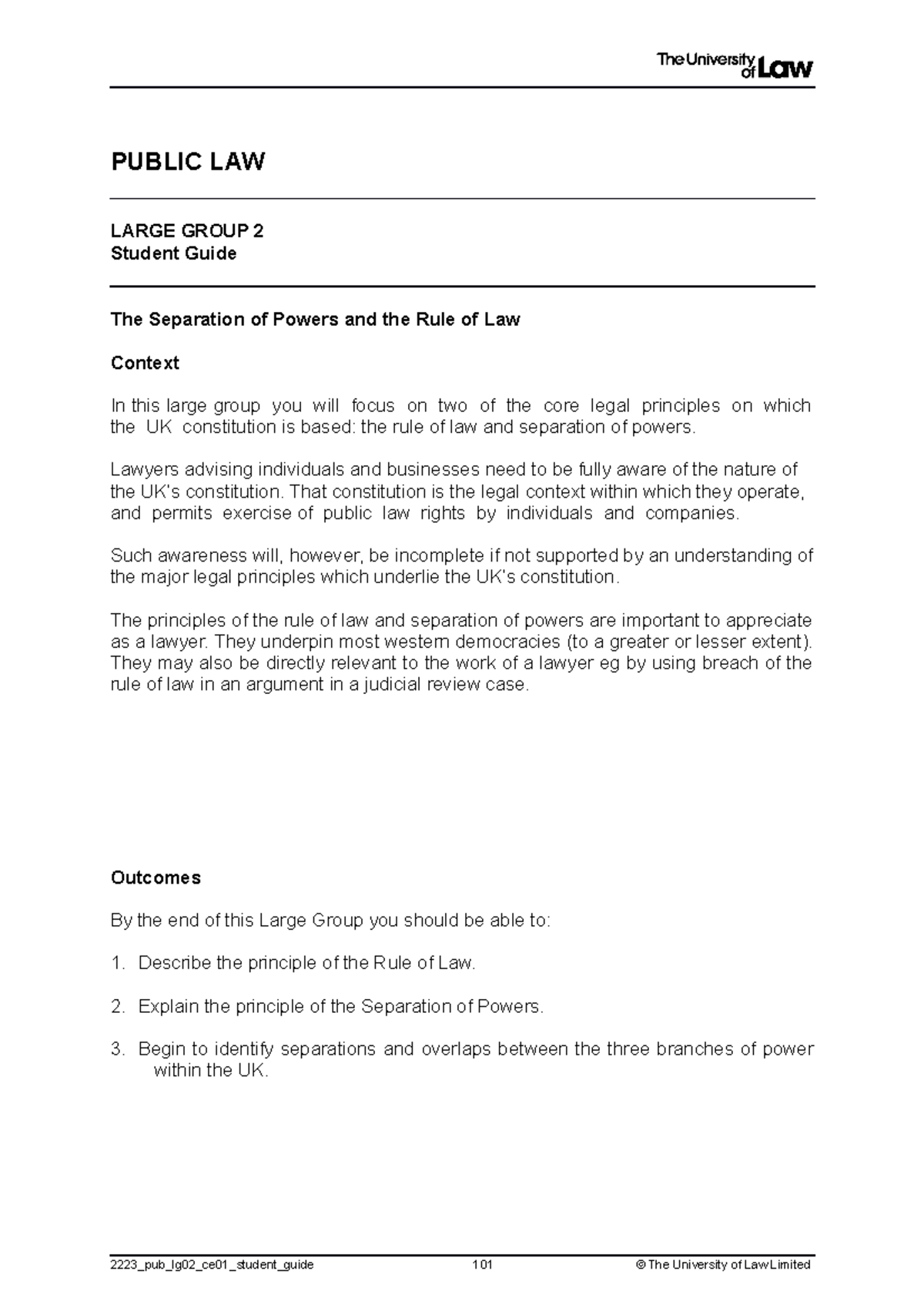 2223 pub lg02 ce01 student guide - PUBLIC LAW LARGE GROUP 2 Student ...