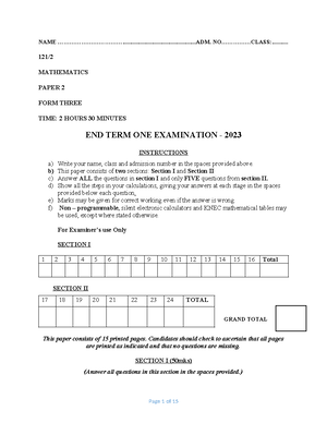 Mathematics Booklet 2021 2022 Mock - ####### CEKENAS END OF TERM TWO ...