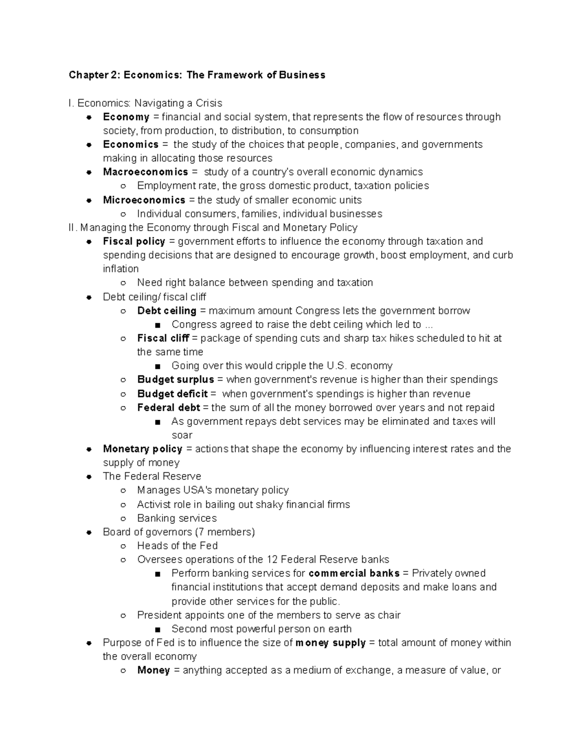 Chapter 2 - Lecture Notes 2 - Chapter 2: Economics: The Framework Of ...