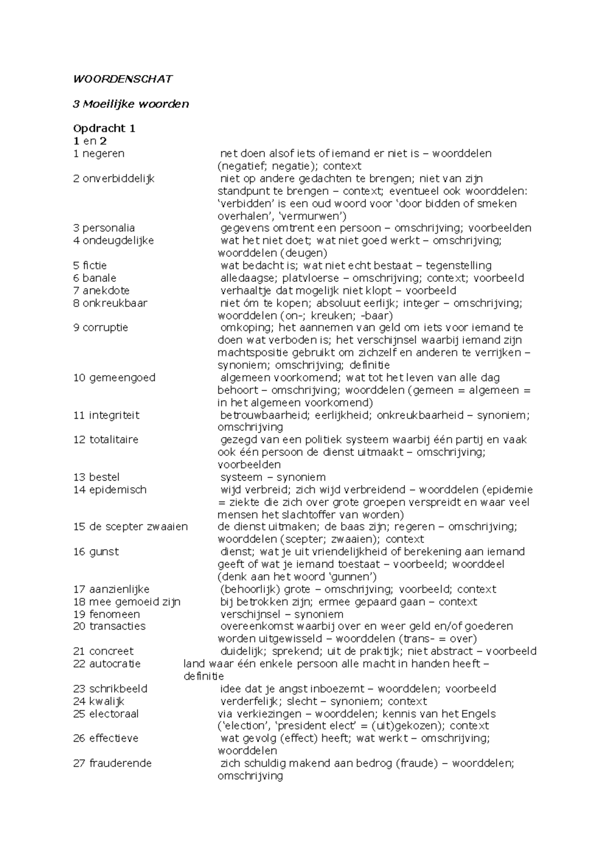 Antwoorden H4 - fdfe - WOORDENSCHAT 3 Moeilijke woorden Opdracht 1 1 en ...
