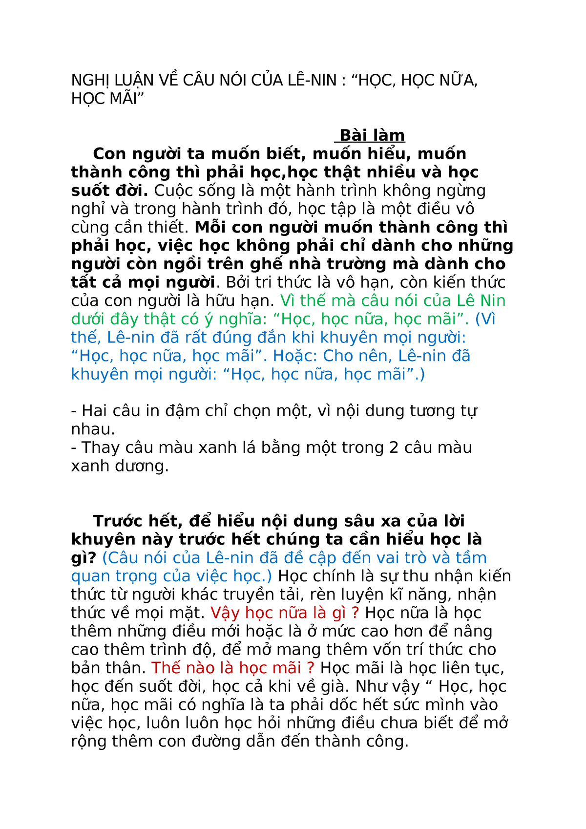 NGHỊ LUẬN VỀ CÂU NÓI CỦA LÊ-NIN - NGHỊ LUẬN VỀ CÂU NÓI CỦA LÊ-NIN ...