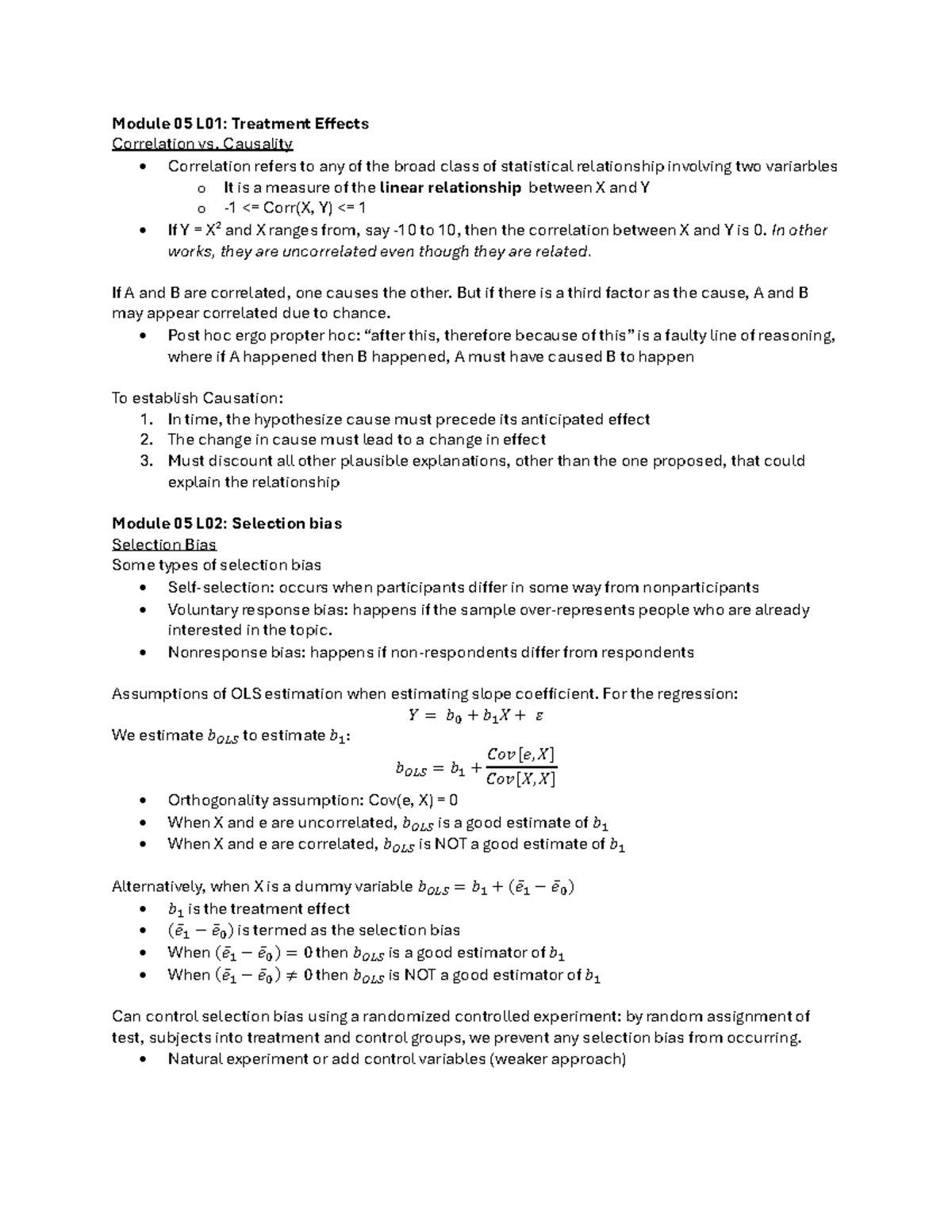 M05L1 - notes from lecture - Module 05 L0 1 : Treatment Effects ...