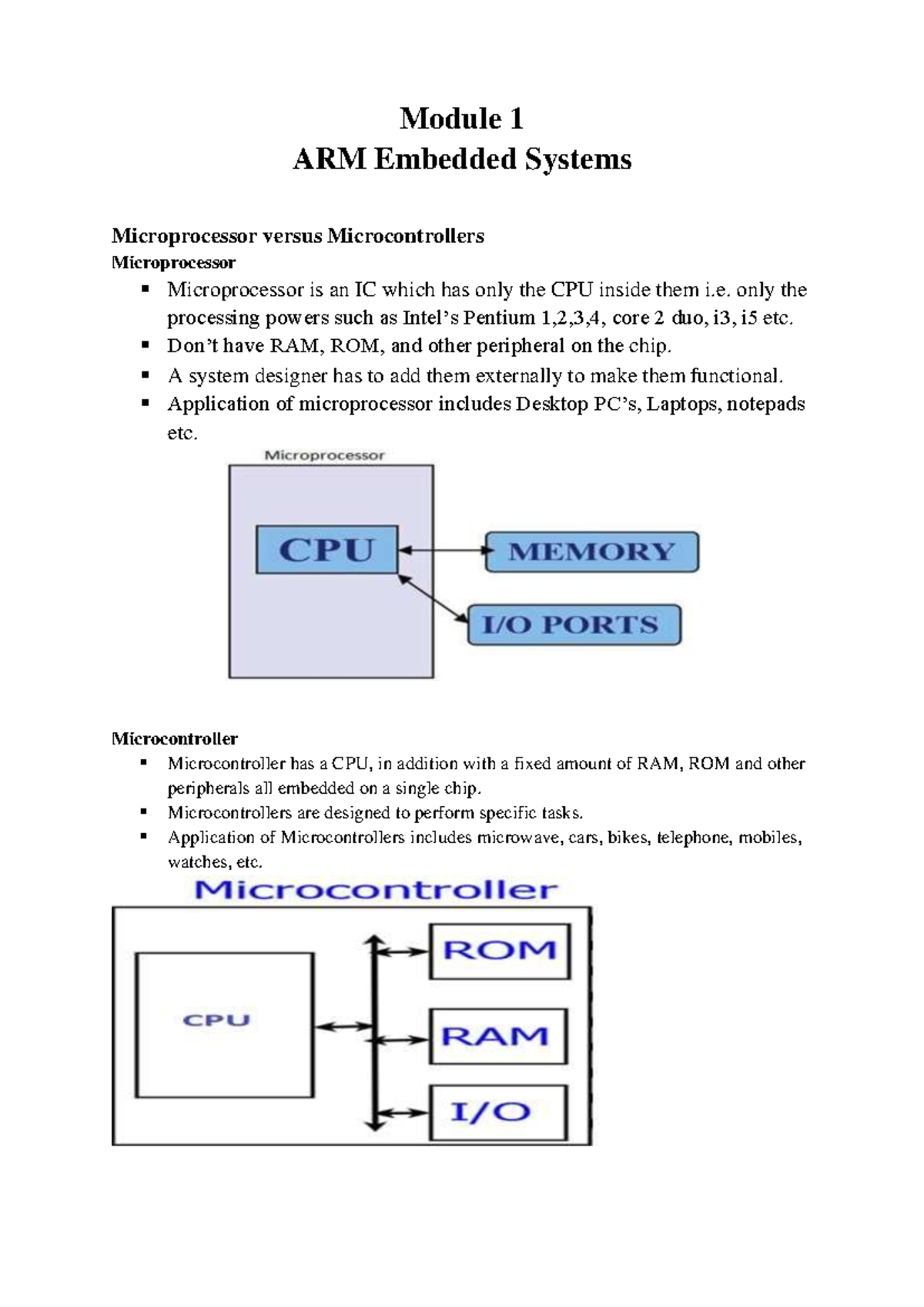 Micro Controller And Embedded Systems Module-1 - Module 1 ARM Embedded ...