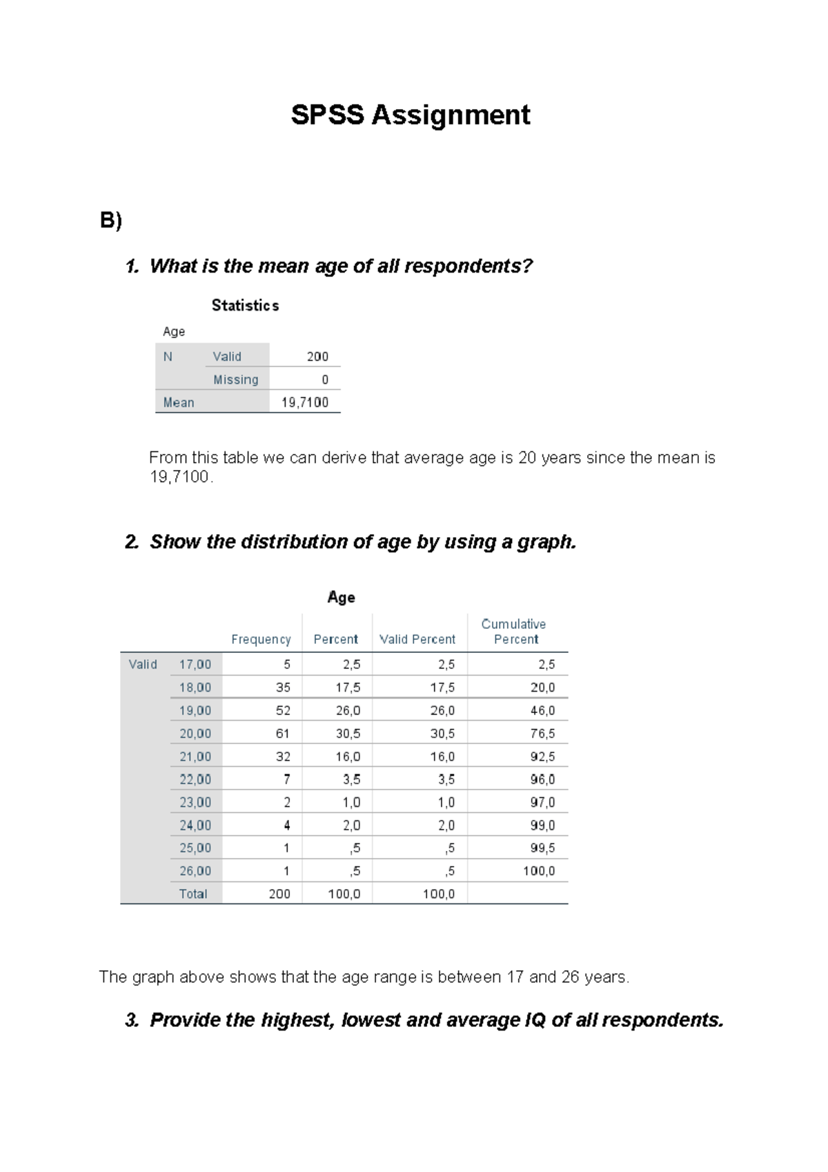 spss assignment 1