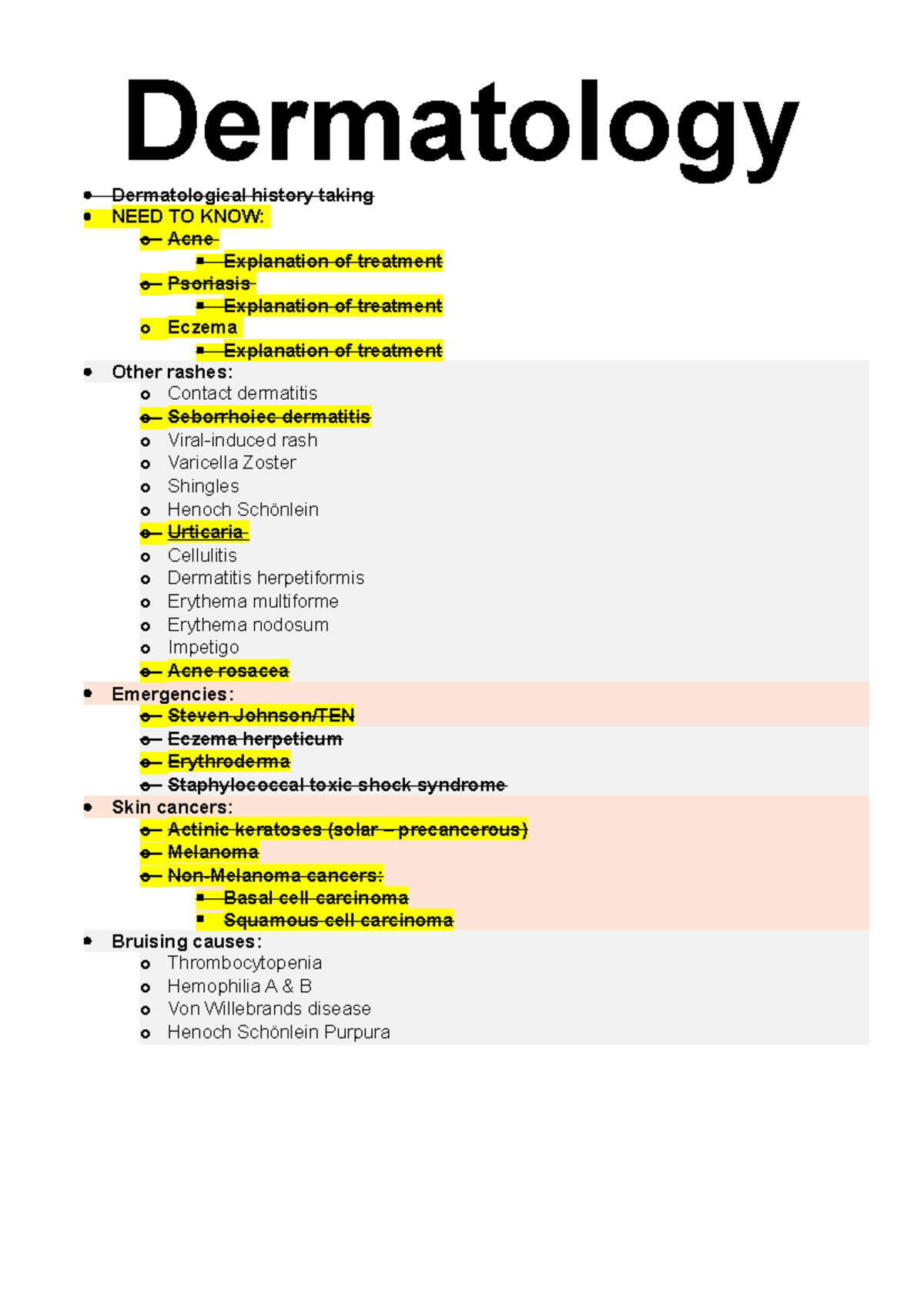 Y Dermatology Notes Dermatology Dermatological History Taking Need To Know