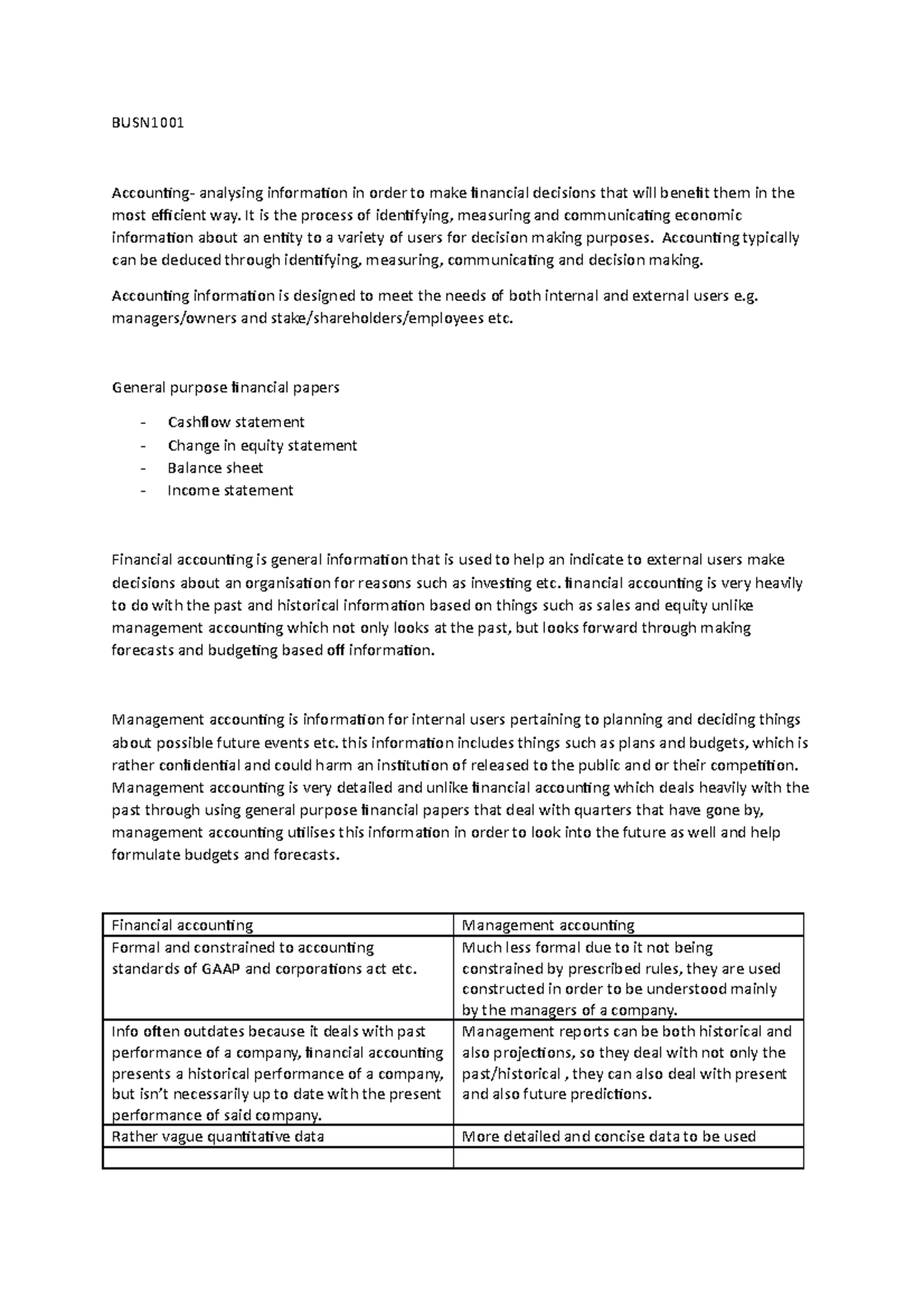 BUSN1001 2020 Early Lectures - BUSN Accounting- Analysing Information ...