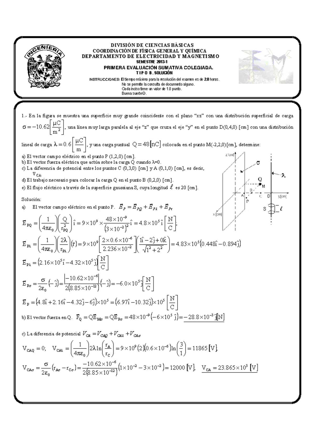 Solucion 1ESC B 2013 1 - 1.- En La Figura Se Muestra Una Superficie Muy ...