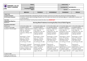 DLL Mathematics 6 Q3 W7 - Daily Lesson Log - GRADES 1 to 12 DAILY ...