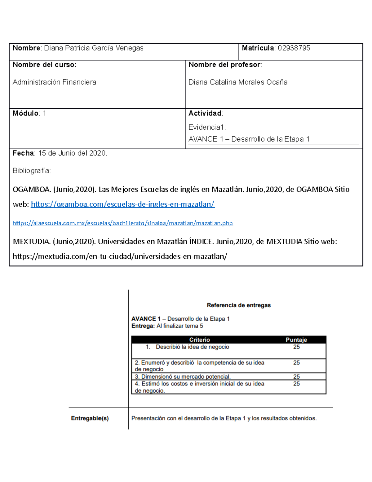 Evidencia 1 - evdencia 1 - Nombre: Diana Patricia García Venegas ...