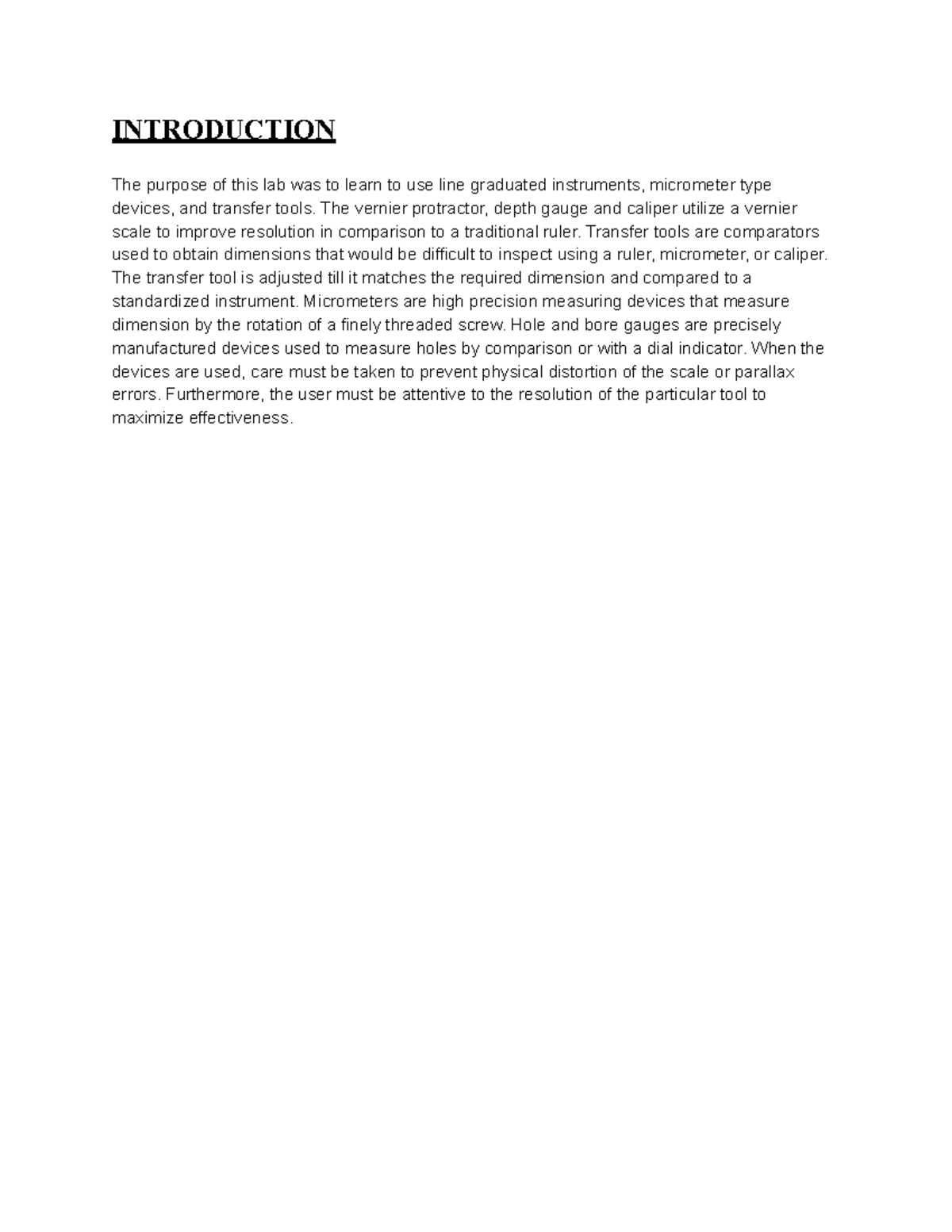 Lab 5 - Lab 5 - INTRODUCTION The purpose of this lab was to learn to ...