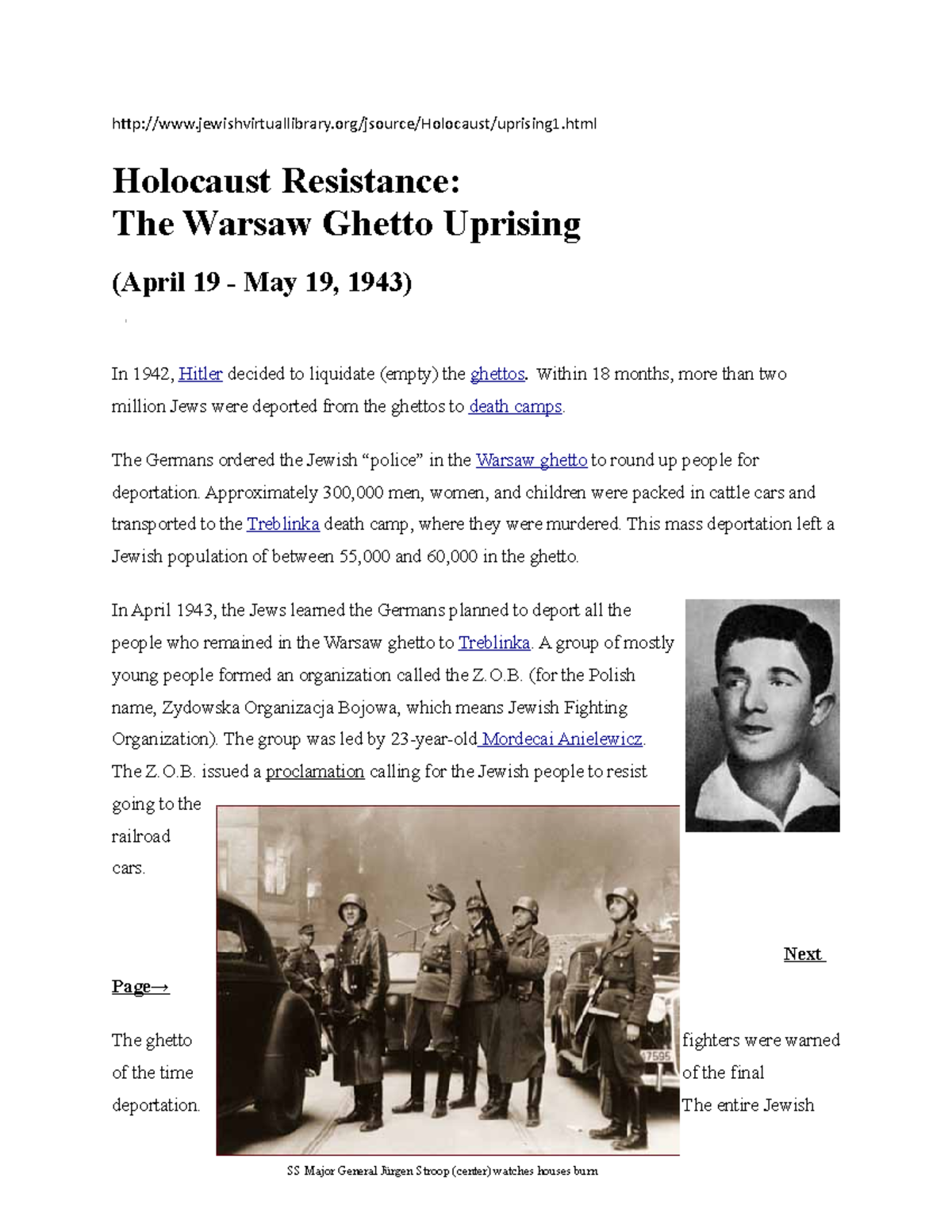 Warsaw uprising - jewishvirtuallibrary/jsource/Holocaust/uprising1.html ...