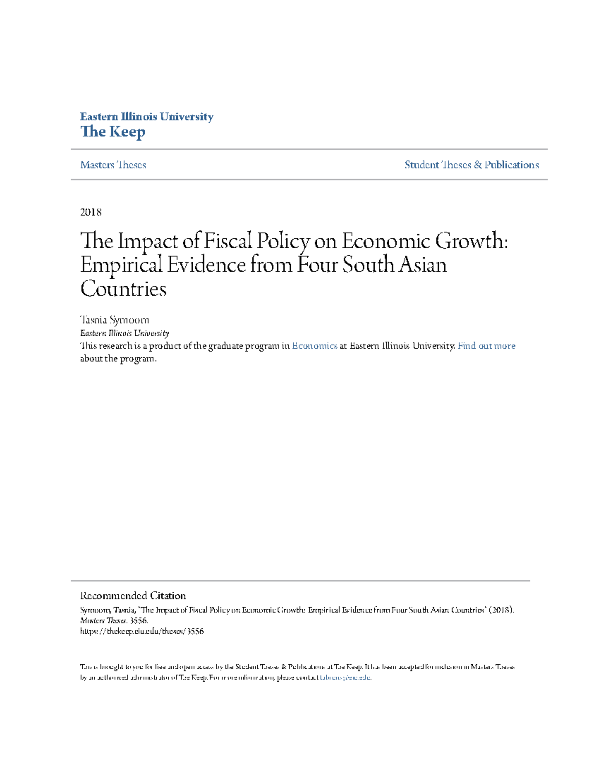 The Impact of Fiscal Policy on Economic Growth Empirical Evidenc ...