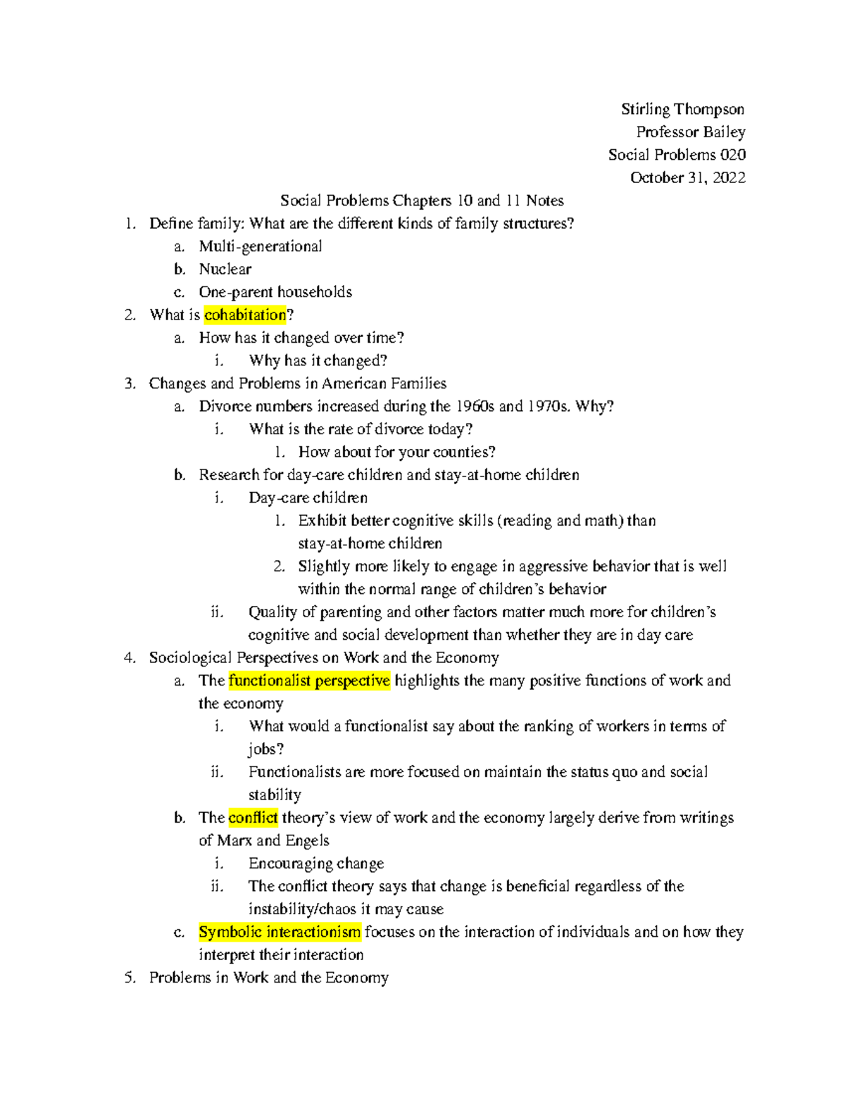 SOCI Chapter 10 Notes - Social Problems (SOCI 20223, Section 020 ...