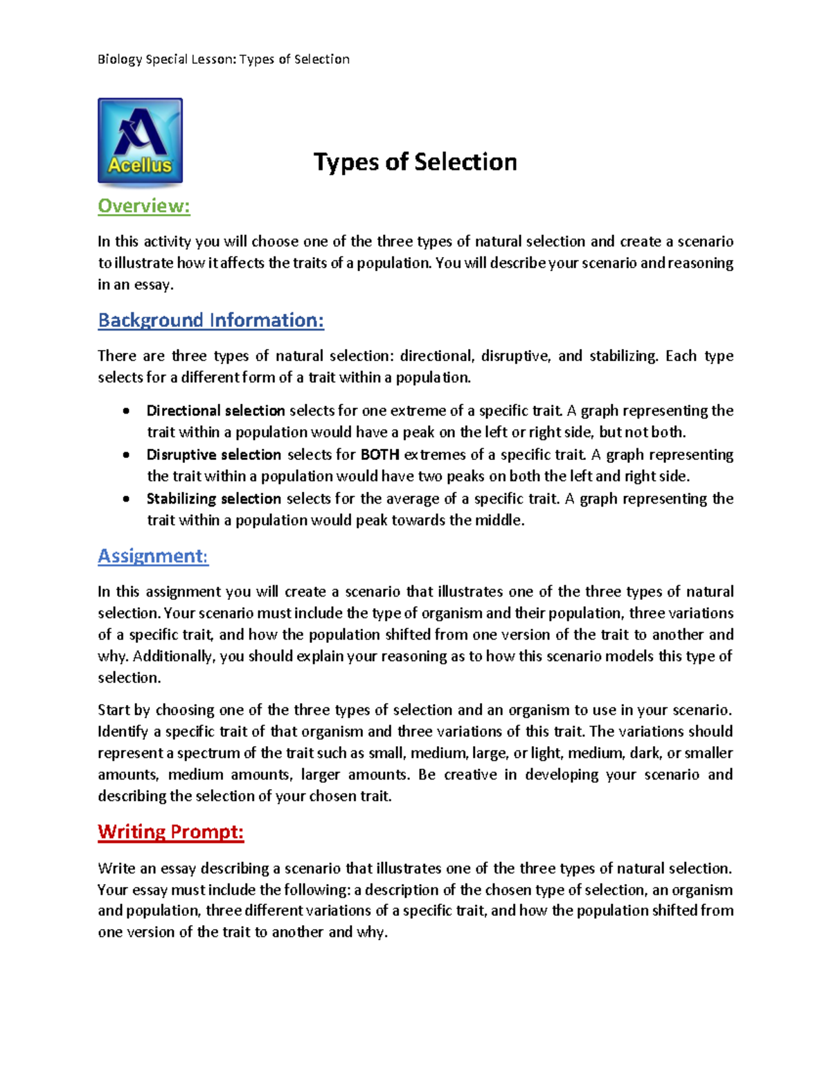 00001825 495 4937 4937 A2 - Biology Special Lesson: Types of Selection ...