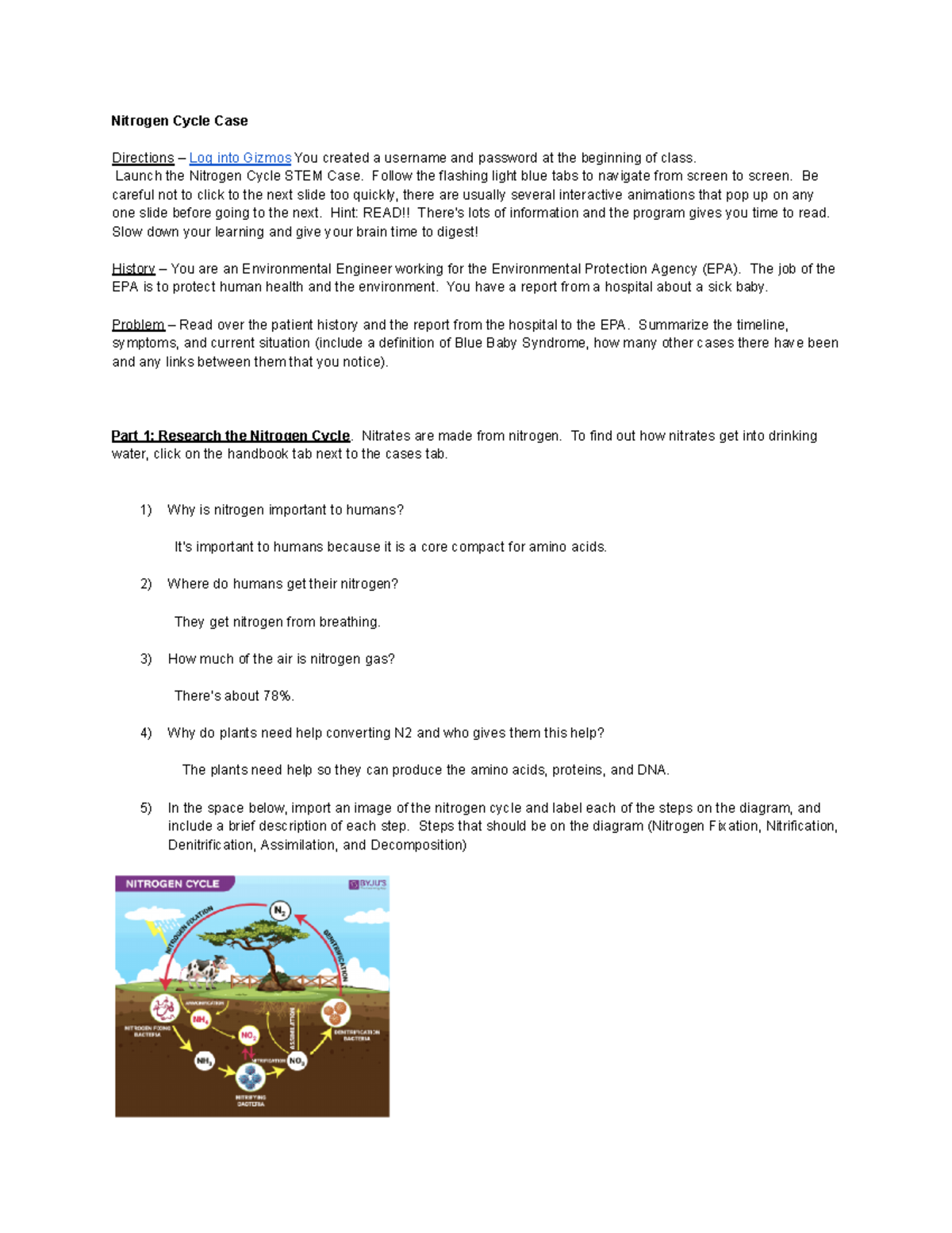 explain your hypothesis nitrogen cycle gizmo