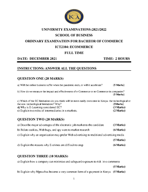 December 2022 Prob and Stats Past paper - UNIVERSITY EXAMINATIONS: 202 ...