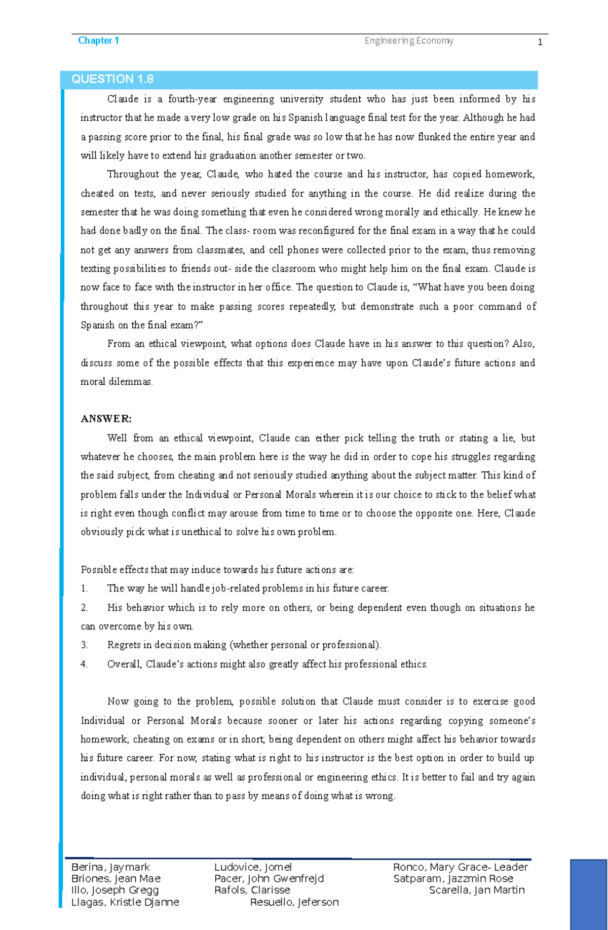 Sample/practice exam Winter 2021, questions and answers - QUESTION 1 ...