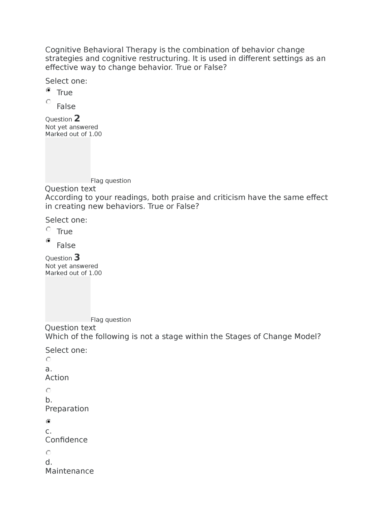 PYSC 1111 Unit 3 Graded Quiz - Cognitive Behavioral Therapy Is The ...