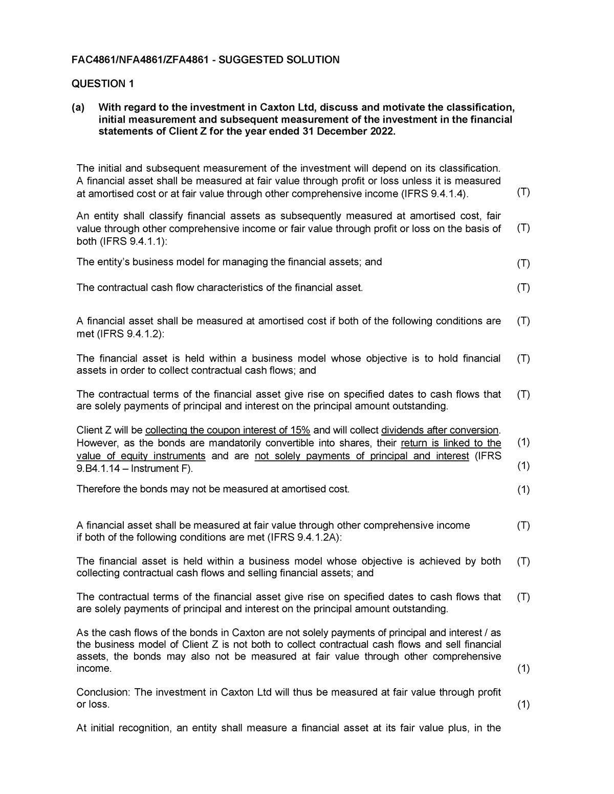 FAC 4861 Test 2 Solution - FAC4861/NFA4861/ZFA4861 - SUGGESTED SOLUTION ...