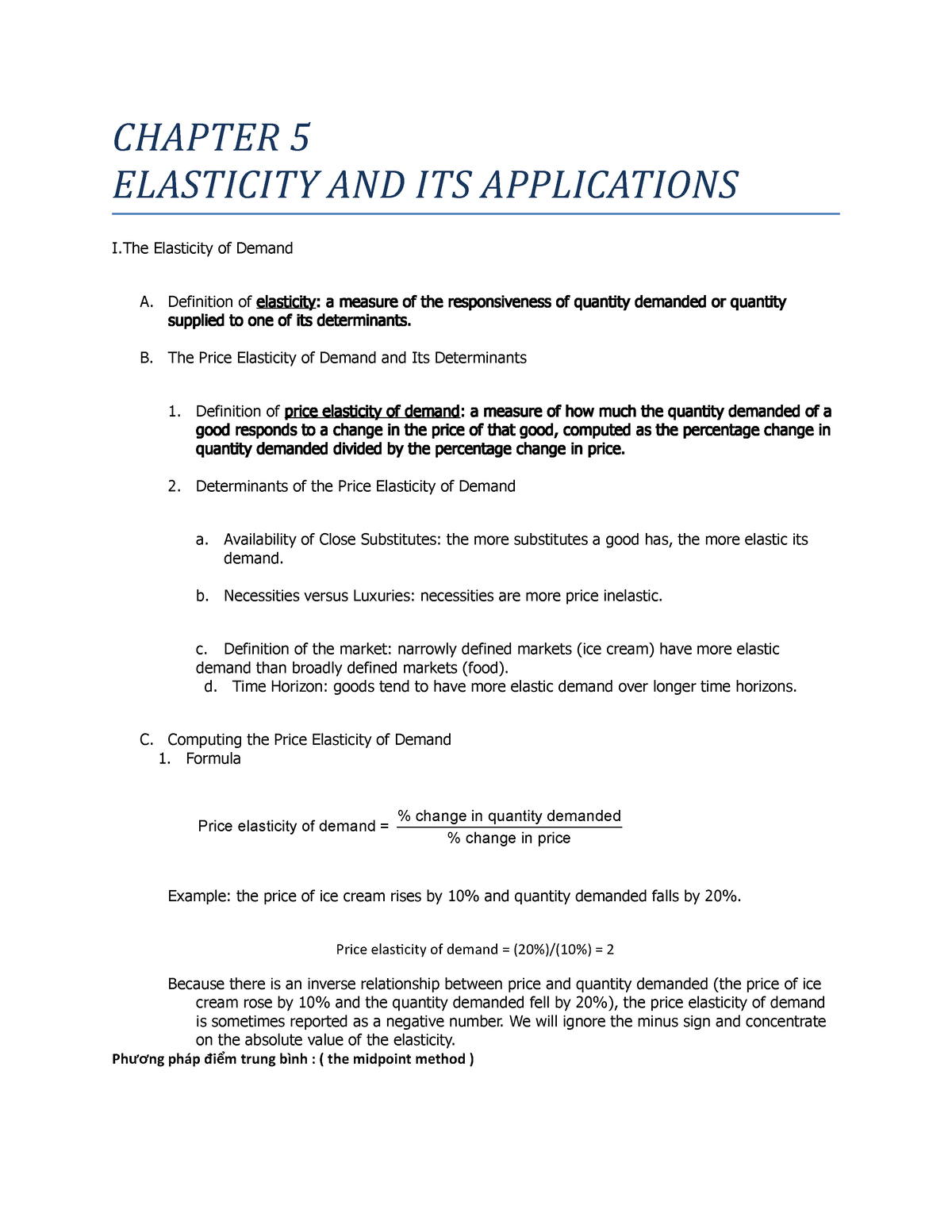 Chapter Eco Chapter Elasticity And Its Applications I Elasticity Of Demand A