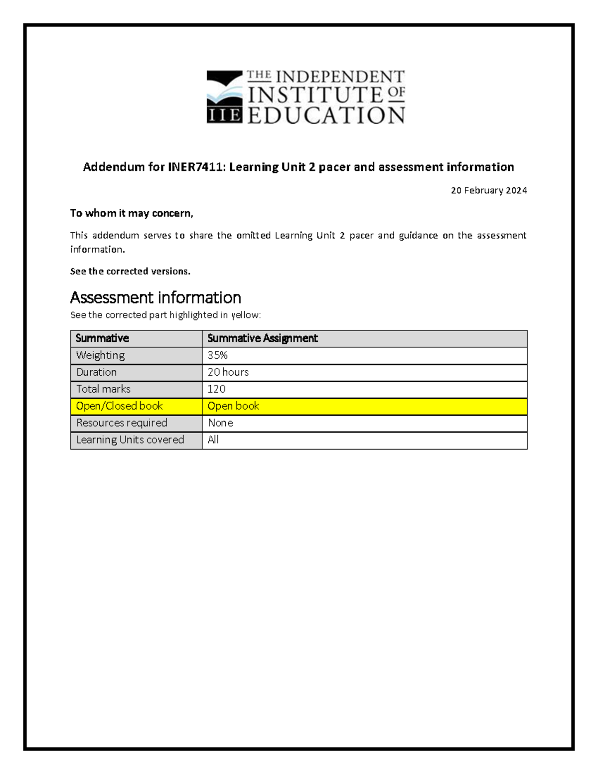 Introduction To Research - MO Addendumn - Addendum for INER7411 ...