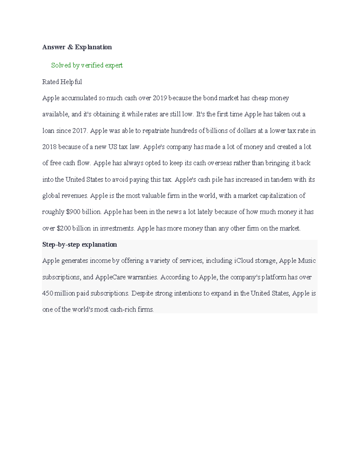 Answer - Business - Answer & Explanation Solved by verified expert ...