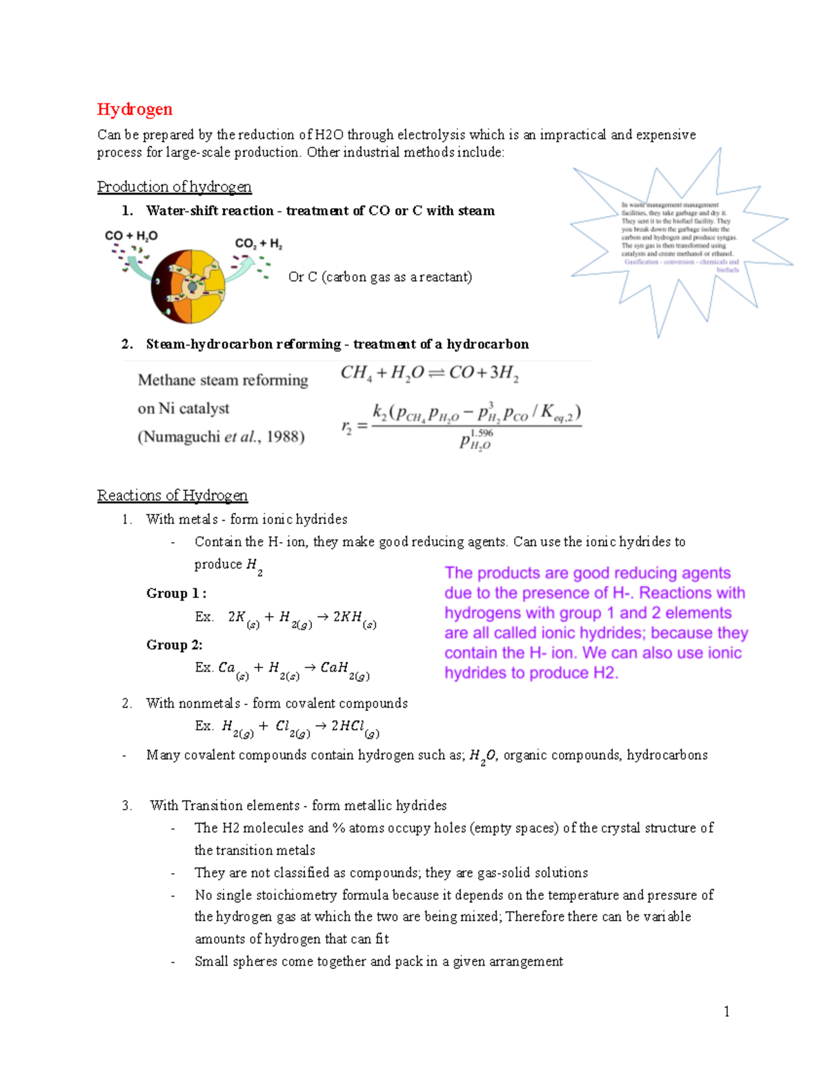 Chem 101 Midterm #2 Review - +\GURJHQ - Studocu