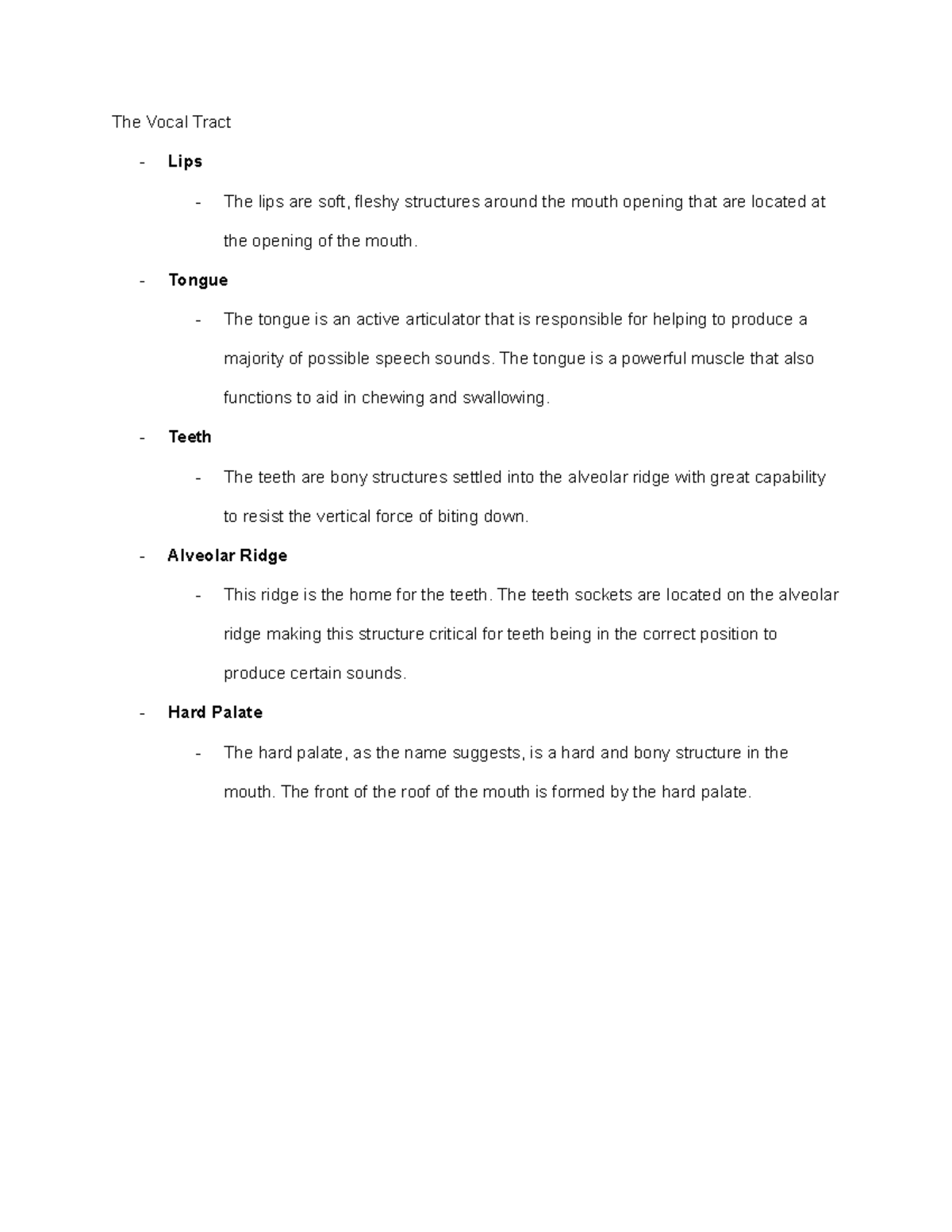 Vocal Tract - Tongue - The tongue is an active articulator that is ...