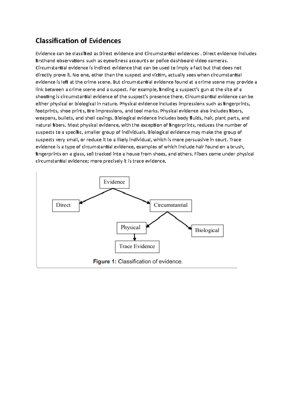 Classification of Evidences - Classification of Evidences Evidence can ...
