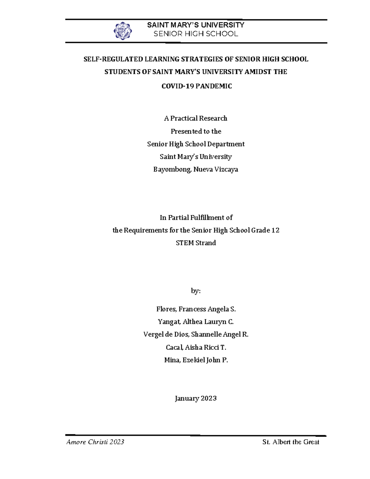Research - SELF-REGULATED LEARNING STRATEGIES OF SENIOR HIGH SCHOOL ...