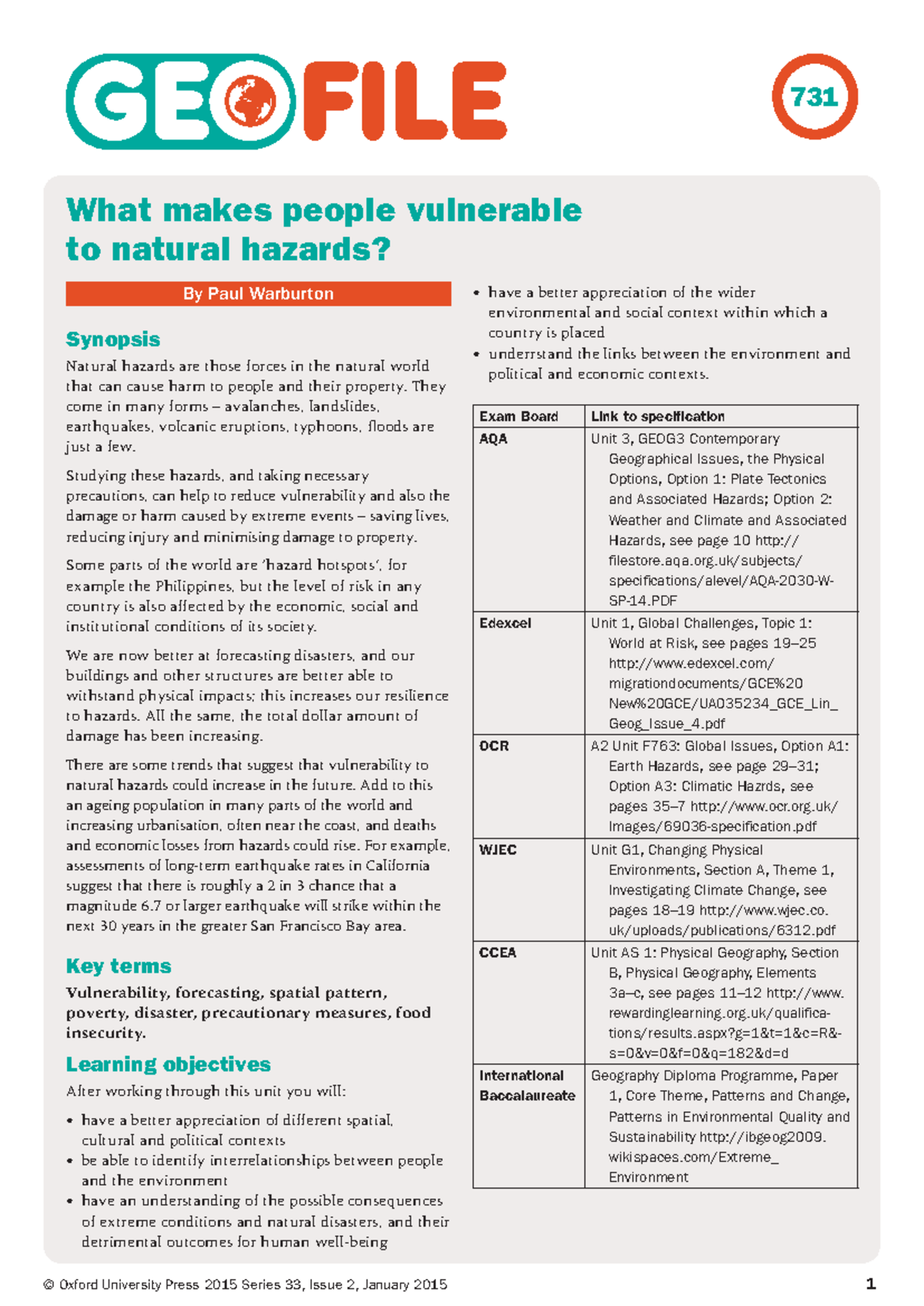 L2 - HW - Geofile - vulnerability to natural hazards - What makes ...