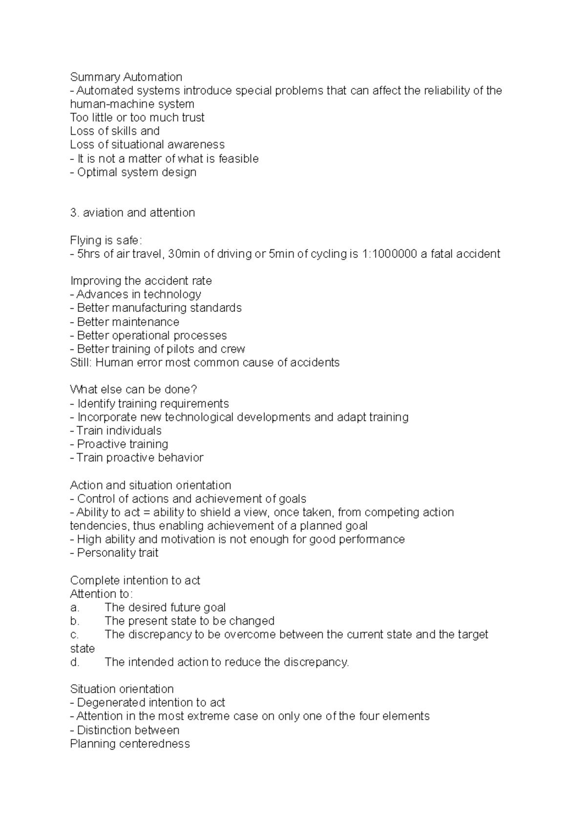 Summary Automation Cognitive Psychology Summary Automation