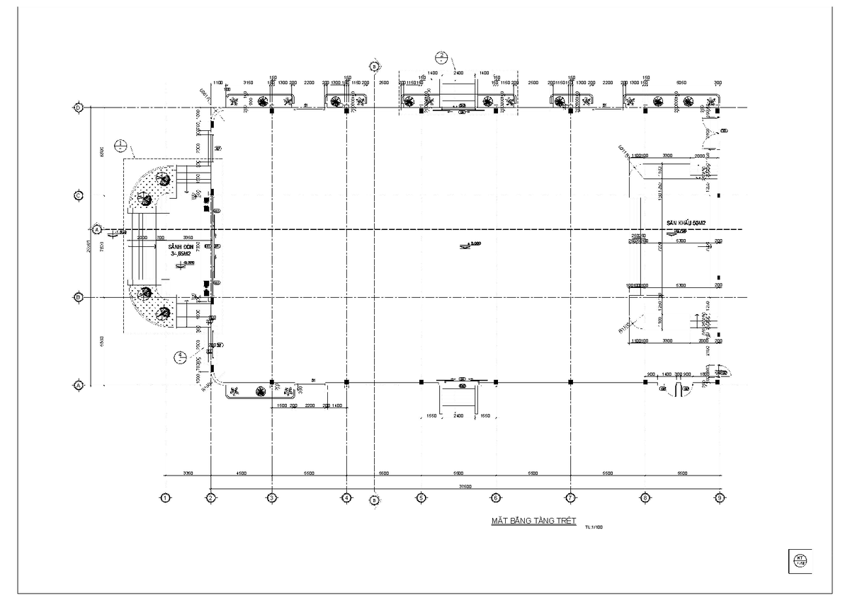 Bản Vẽ - Vbcbvcb - B - B - D - C - B - A - TL:1/ MẶT BẰNG TẦNG TRỆT ...