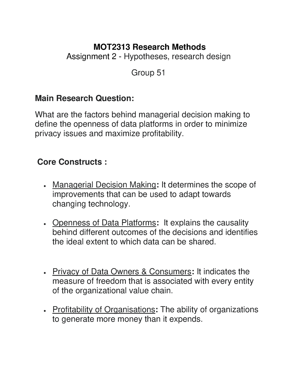 marketing research methods assignment 2