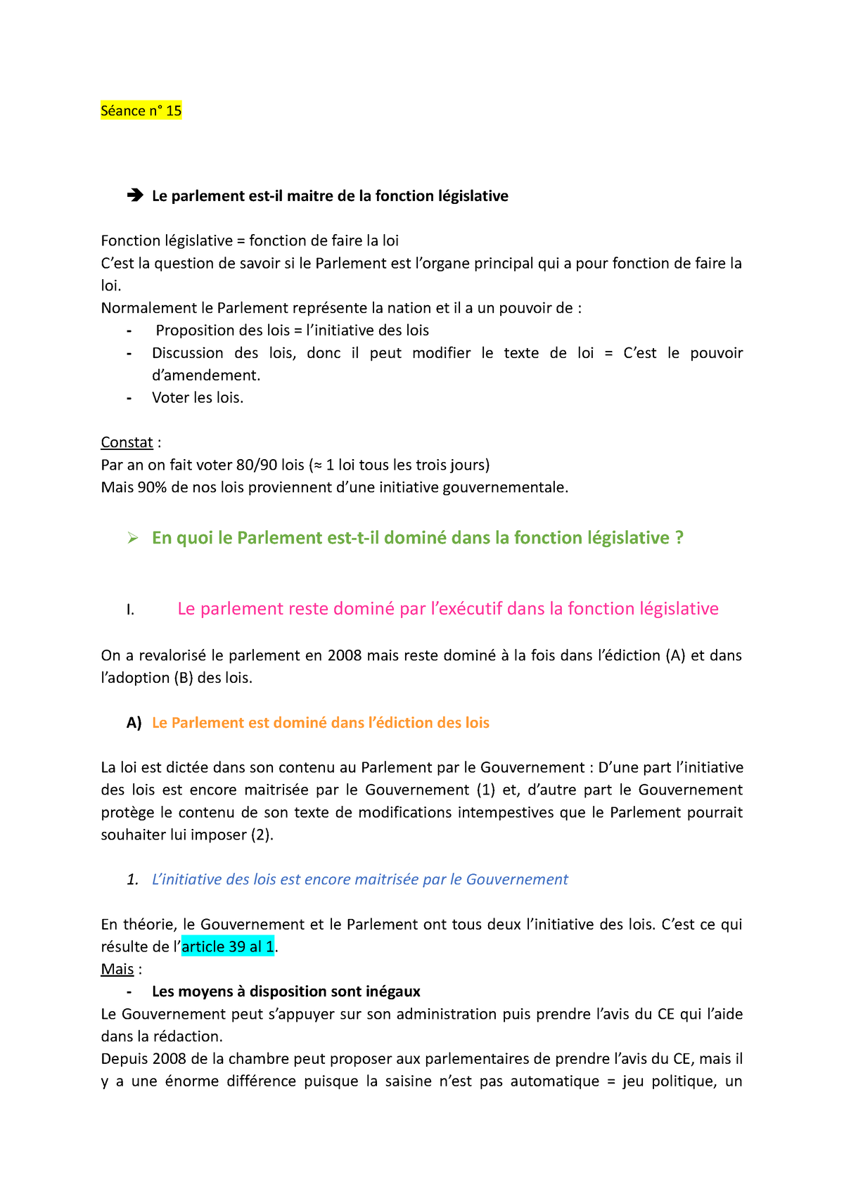 dissertation la procedure legislative