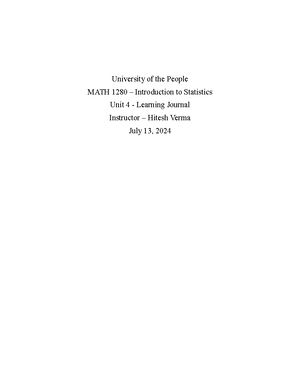 Math 1280 wa4 - math 1280 written assignment unit 4 - University of the ...