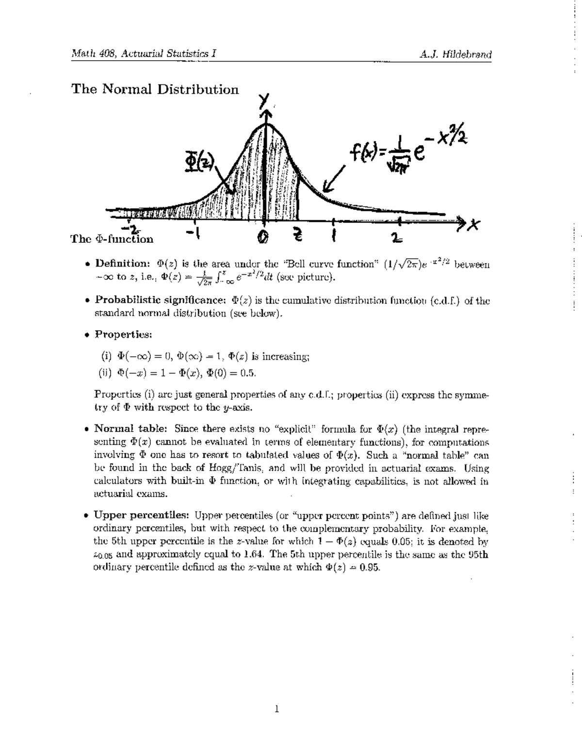 408normal sdflkasdfasdfa Math 408, Actuarial Statistics I A