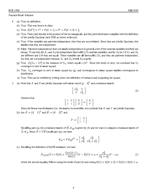 Practice Final - ECE 3100 Fall 2011 Practice Final Exam Name: NetID ...