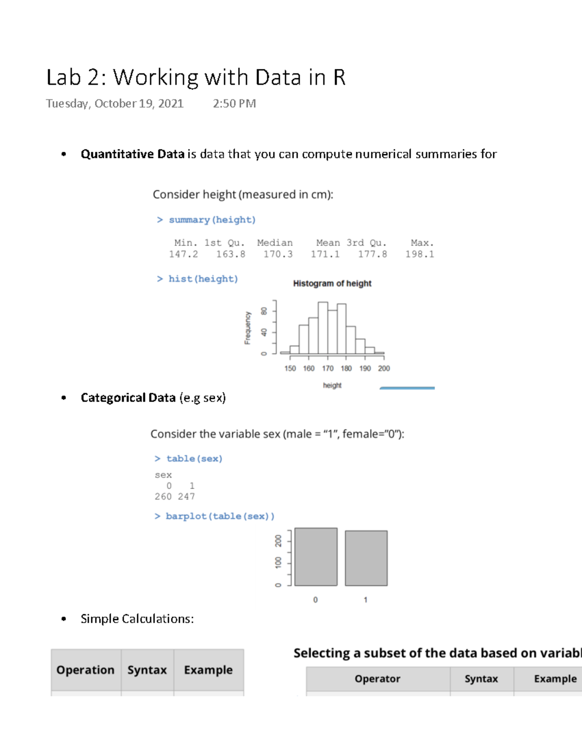 Working with Data in R - STAT 468 - Concordia - Studocu