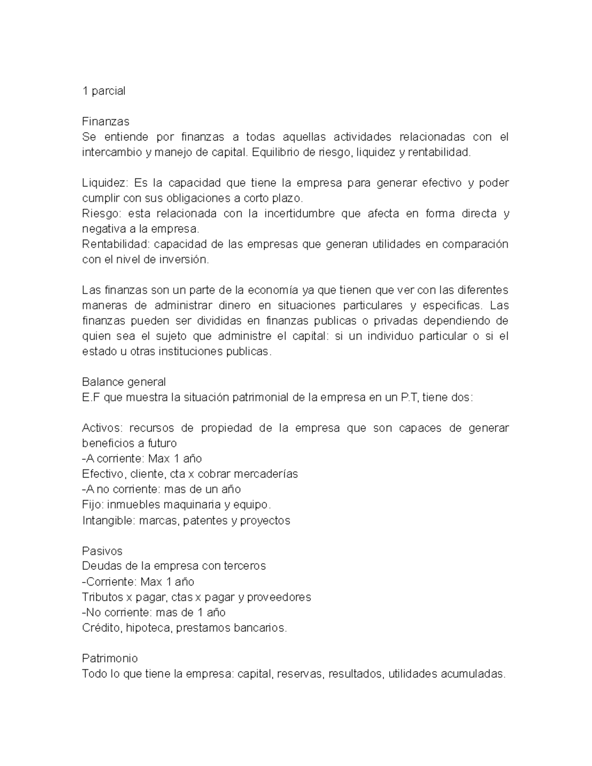 Primer Parcial Análisis Financieros - 1 Parcial Finanzas Se Entiende ...