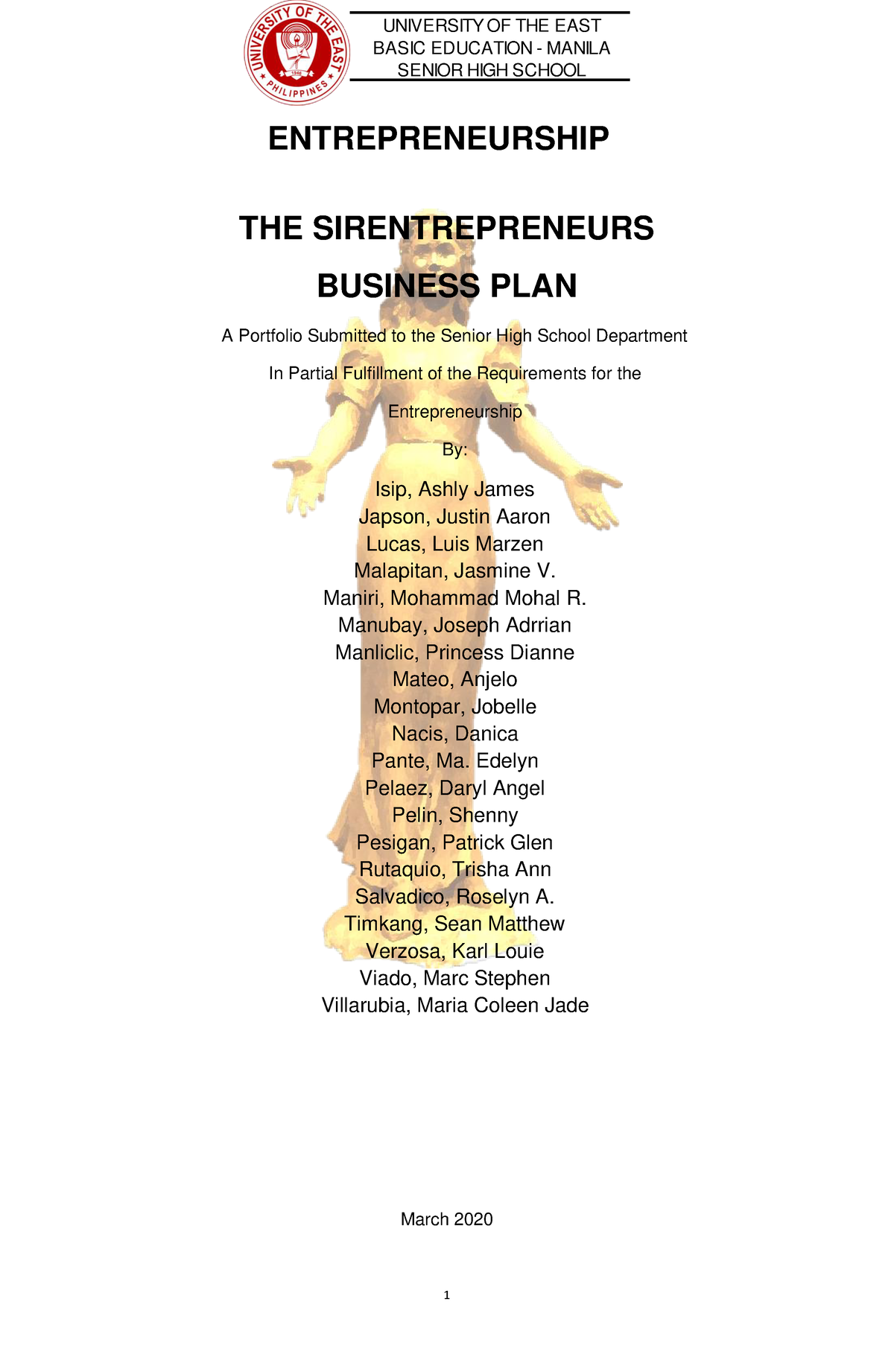 business plan for senior high school