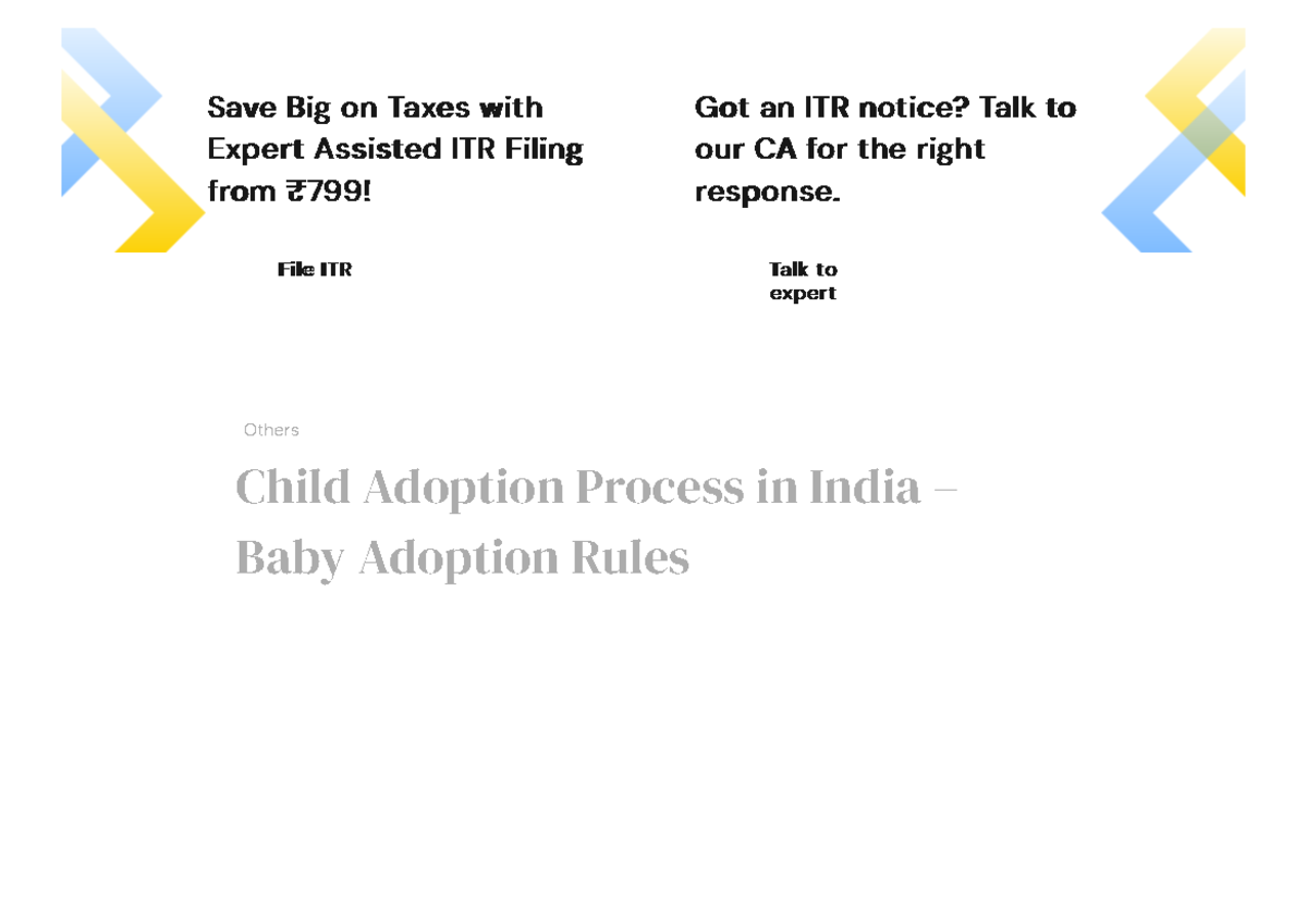 Child Adoption Process in India - Baby Adoption R… - Save Big on Taxes ...