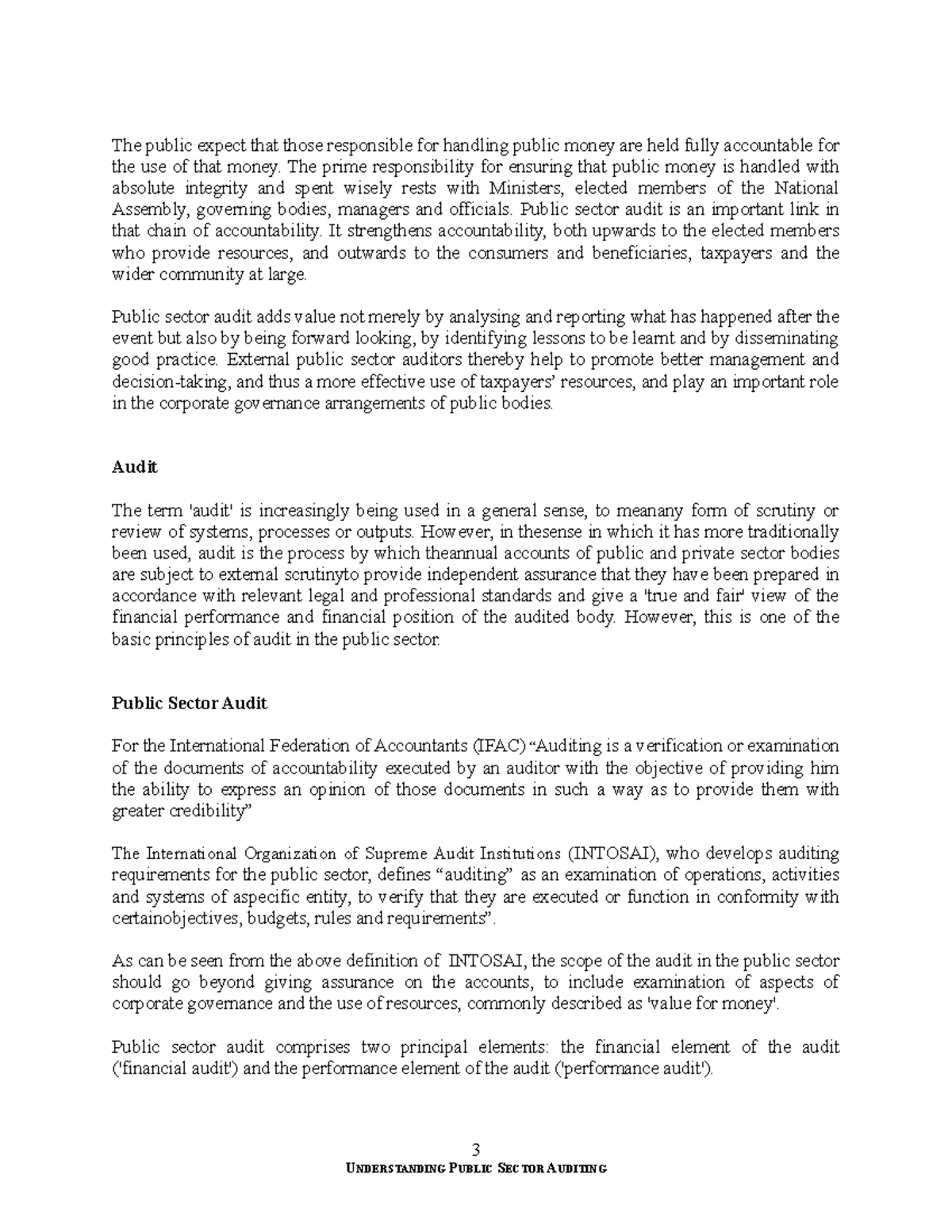 02 Understanding Public Sector Auditing - The public expect that those ...
