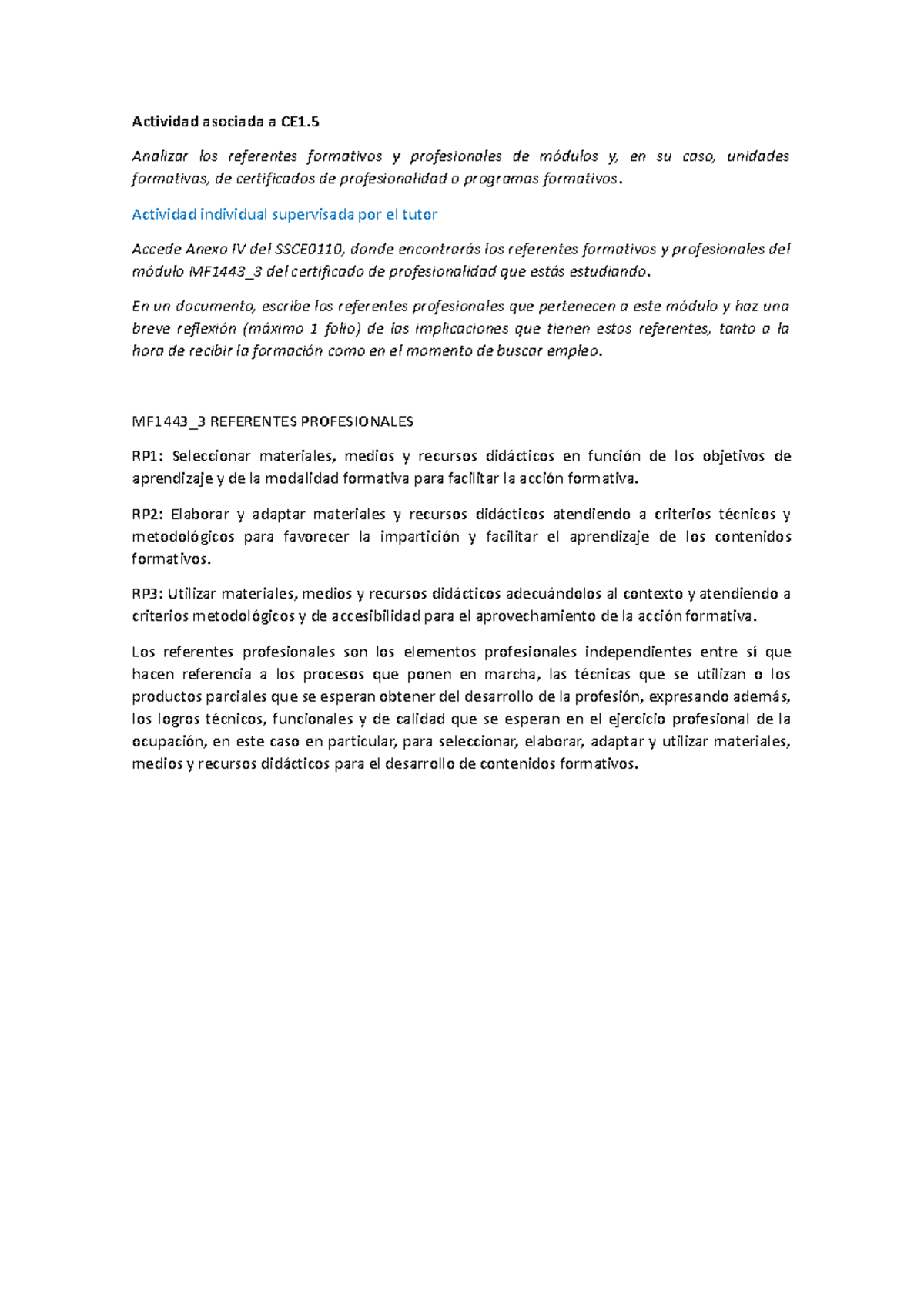 MF1442 Tarea Tutor Activiadad asociada CE 1 5 Eval E5 Actividad