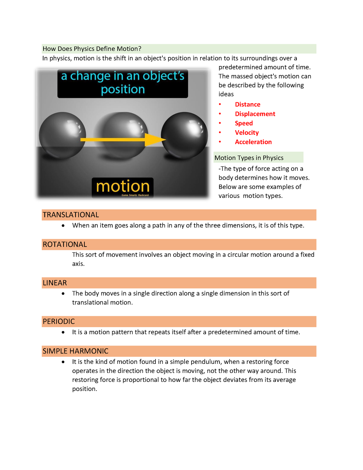 Position Define Physics