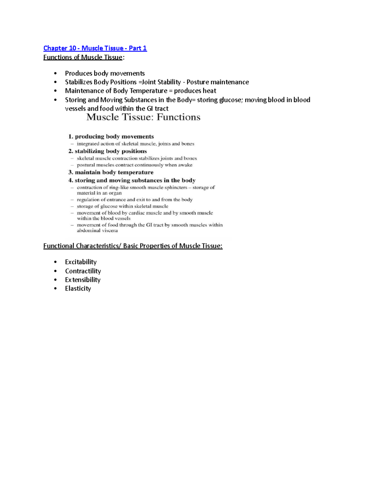 Chapter 10 Anatomy Notes - Chapter 10 - Muscle Tissue - Part 1 ...