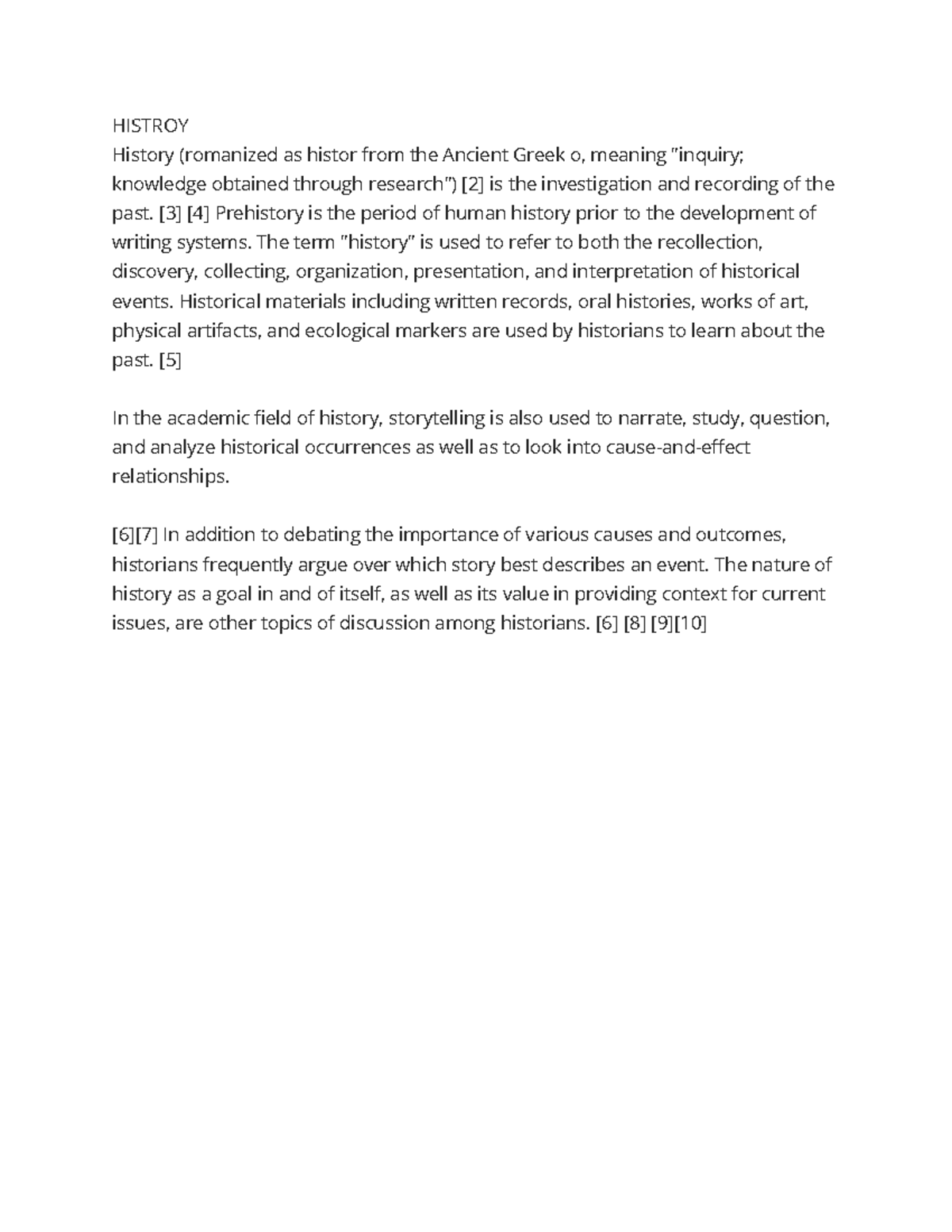 Untitled document - dsjbskvjsfbvsfkbjvj - HISTROY History (romanized as ...