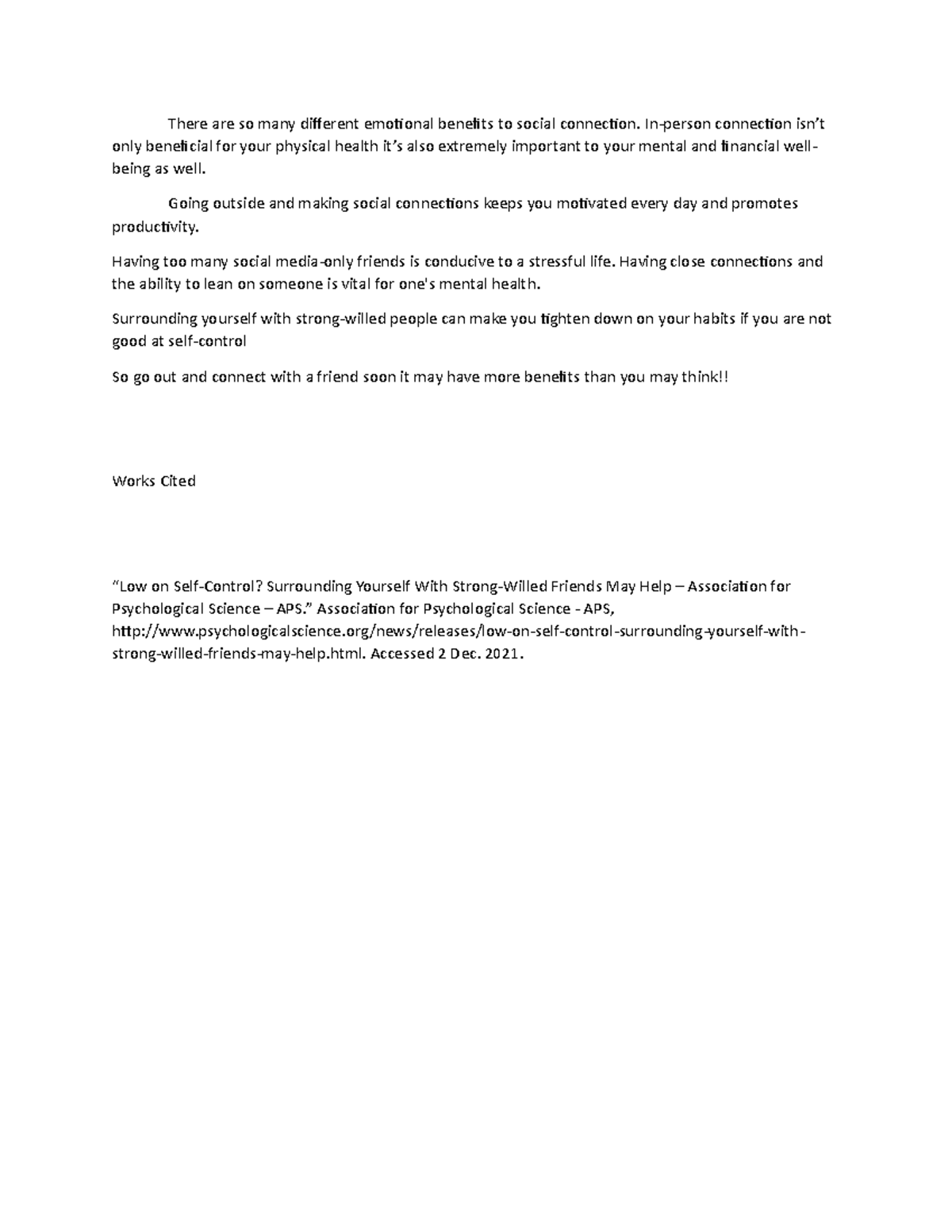Document 9 - doc - There are so many different emotional benefits to ...