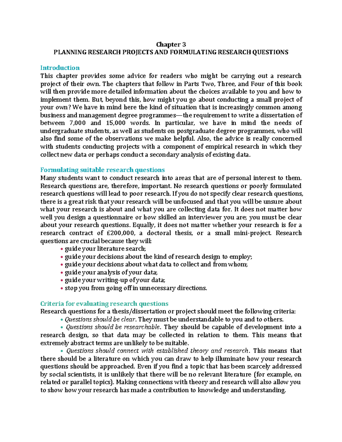 Chapter 3- Planning Research Projects AND Formulating Research ...