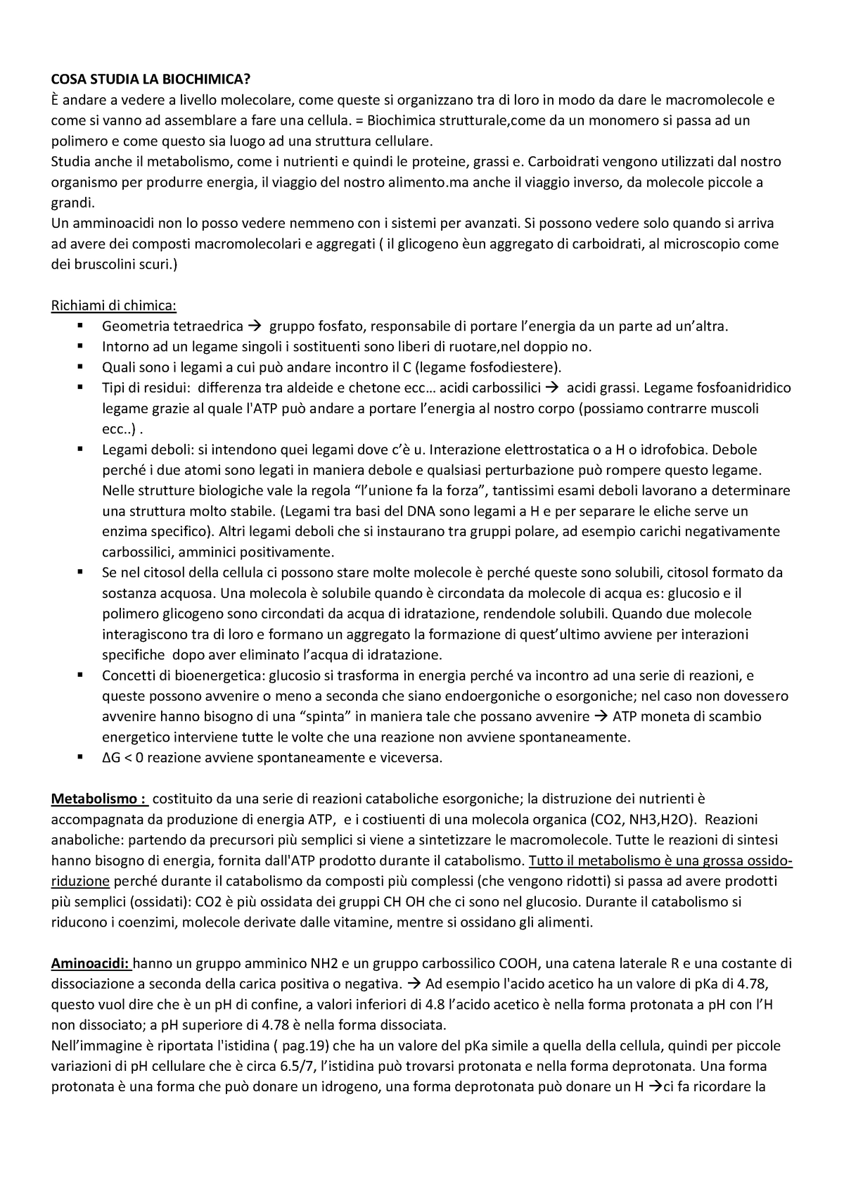 Lezione 1 Biochimica 30 - COSA STUDIA LA BIOCHIMICA? È andare a vedere ...